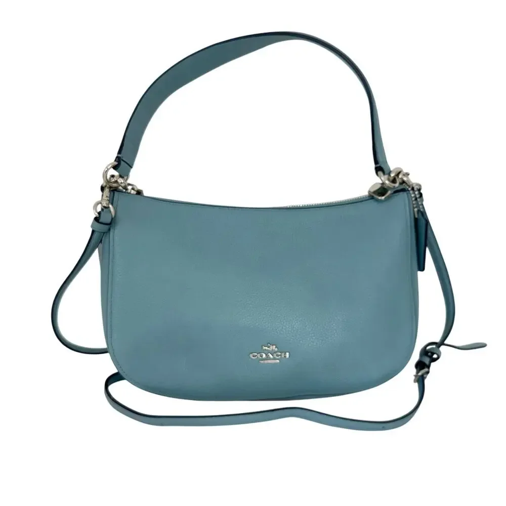 Coach Chelsea Crossbody Shoulder Bag Leather Marine Light Blue 56819 NWT - Picture 1 of 15